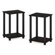 Furinno SIMPLISTIC End Table in Small in Set of 2 in Espresso/Black