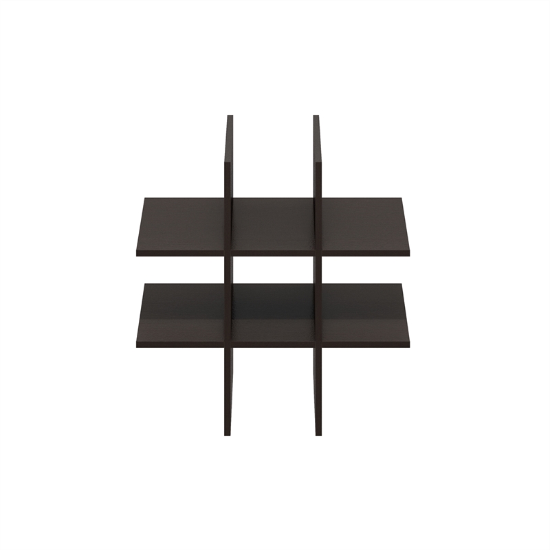 Furinno CUBICLE 9-Compartment Bottle Storage Cube Organizer Insert in Dark Oak