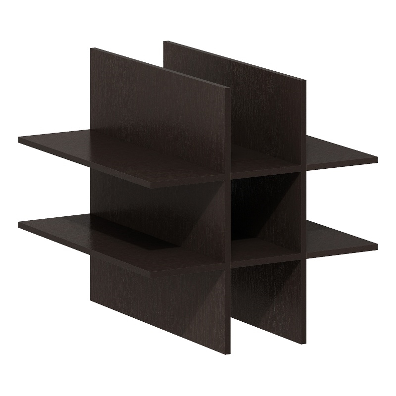 Furinno CUBICLE 9-Compartment Bottle Storage Cube Organizer Insert in Dark Oak