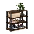 Furinno TURN-S-TUBE 4-Tier Shoe Rack in Amber Pine/Black