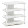 Furinno ECON Easy Assembly 4-Tier Petite TV Stand in White/White