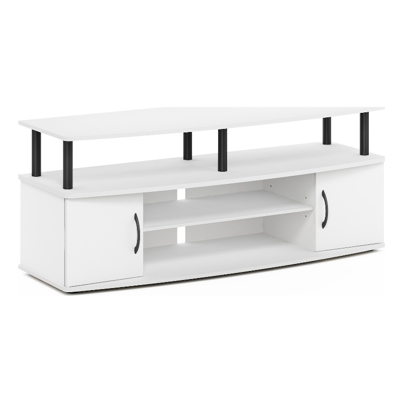 Furinno JAYA Large Entertainment Center Hold up to 55-IN TV in White/Black