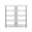 Furinno TURN-N-TUBE 5 Tier Wide Shoe Rack in White Oak in Stainless Steel Tubes