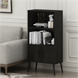 Furinno Claude Mid Century Style Accent Cabinet with Wood Legs in Espresso