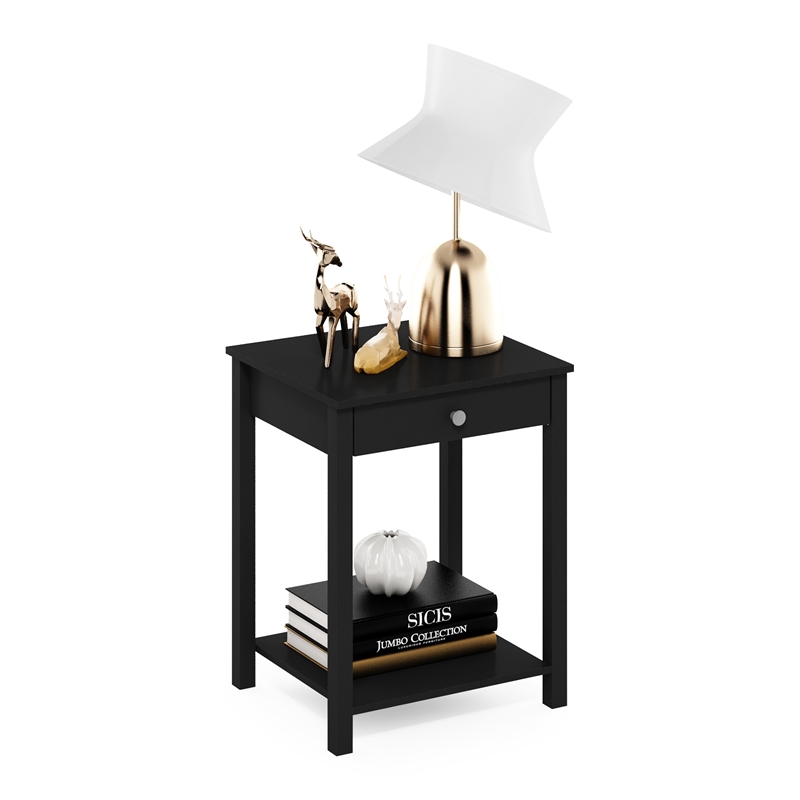 Furinno CLASSIC Side Table with Drawer in Americano
