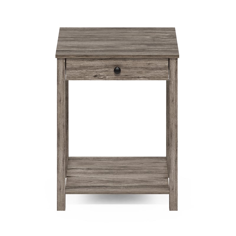 Furinno CLASSIC Side Table with Drawer in Rustic Oak