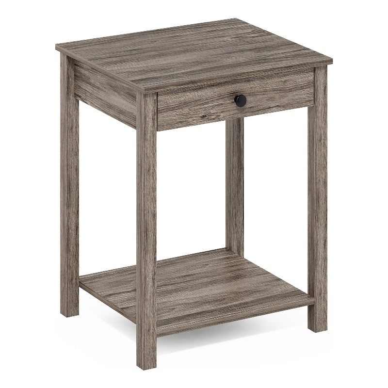 Furinno CLASSIC Side Table with Drawer in Rustic Oak