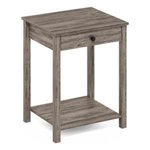 Furinno Classic Side Table with Drawer in Rustic Oak