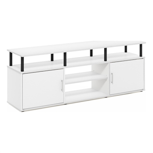 Furinno JENSEN TV Stand for TV up to 70 Inch in Solid White/Black