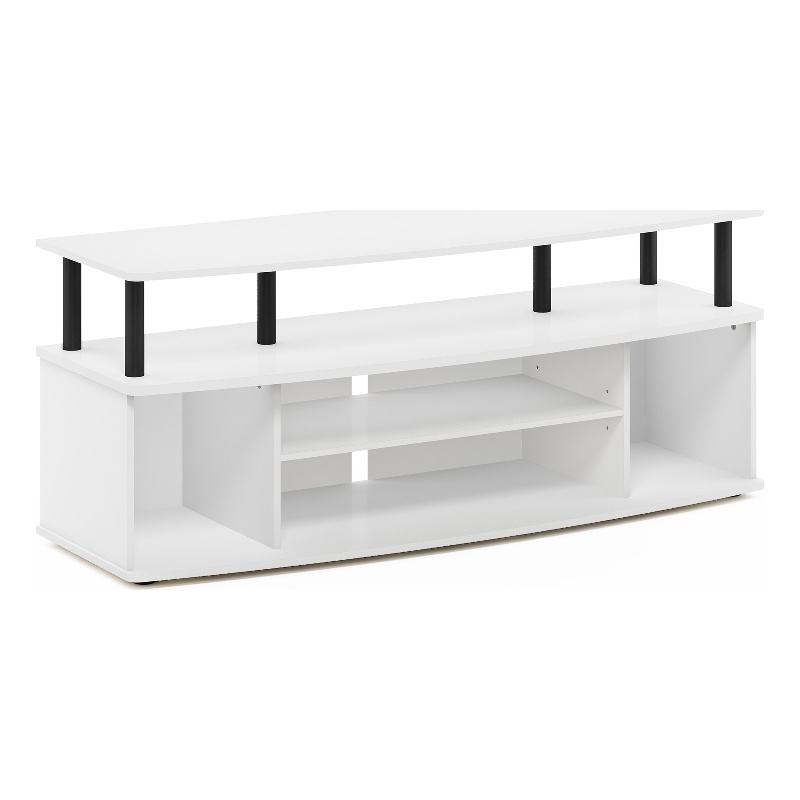 Furinno JAYA Large Entertainment Center Hold up to 55-IN TV in White/Black