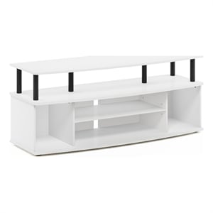 Furinno JAYA Large Entertainment Center Hold up to 55-IN TV in White/Black