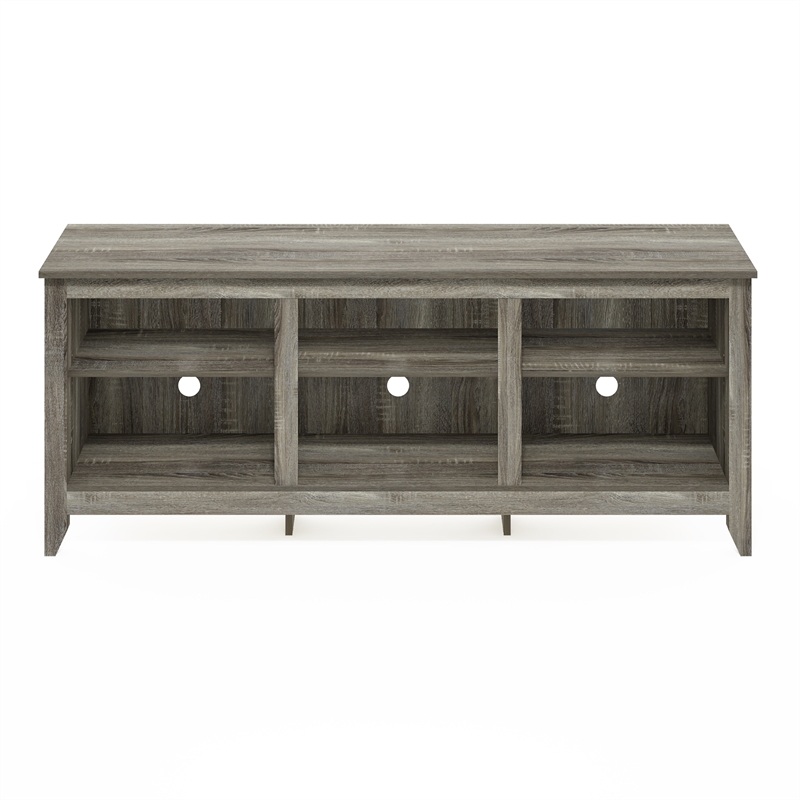 Furinno JENSEN TV Entertainment Center for TV up to 65 Inch in French Oak Grey