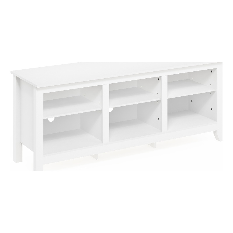 Furinno Jensen TV Entertainment Center for TV up to 65 Inch in Solid White