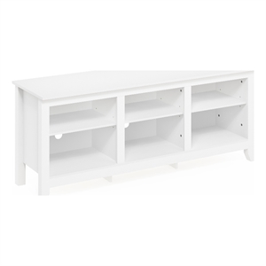 Furinno JENSEN TV Entertainment Center for TV up to 65 Inch in Solid White
