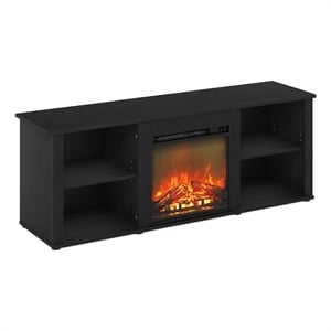 Furinno CLASSIC 60 Inch TV Stand with Fireplace in Americano