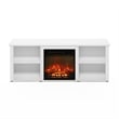 Furinno CLASSIC 60 Inch TV Stand with Fireplace in Solid White