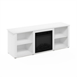 Furinno CLASSIC 60 Inch TV Stand with Fireplace in Solid White