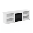 Furinno CLASSIC 70 Inch TV Stand with Fireplace in Solid White