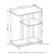 Furinno TURN-N-TUBE C Shape Sofa Side Table in Espresso/Black