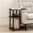 Furinno TURN-N-TUBE C Shape Sofa Side Table in Espresso/Black