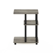 Furinno TURN-N-TUBE C Shape Sofa Side Table in French Oak/Black