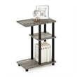 Furinno TURN-N-TUBE C Shape Sofa Side Table in French Oak/Black