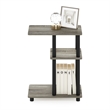 Furinno TURN-N-TUBE C Shape Sofa Side Table in French Oak/Black