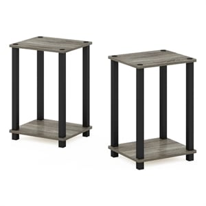 Furinno SIMPLISTIC End Table in Small in Set of 2 in French Oak/Black