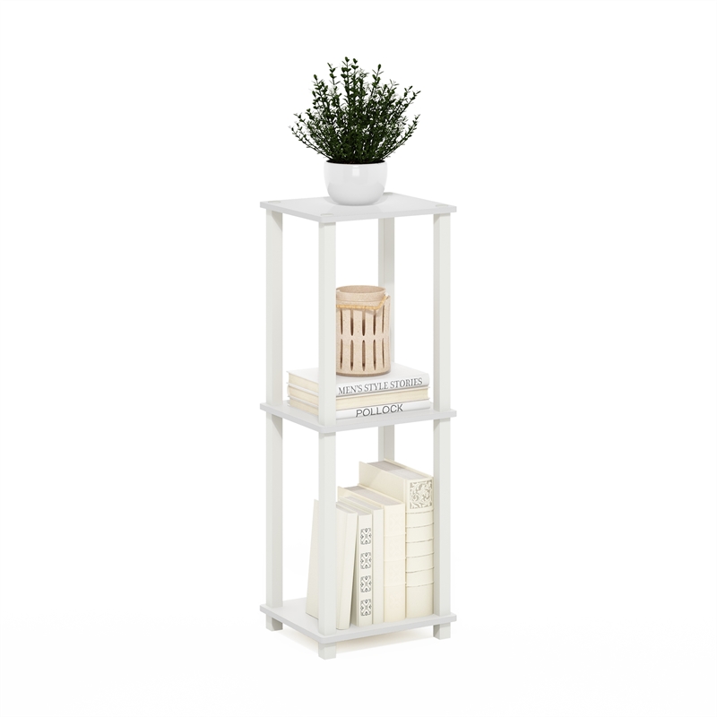Furinno SIMPLISTIC End Table in Small in Set of 2 in White/White