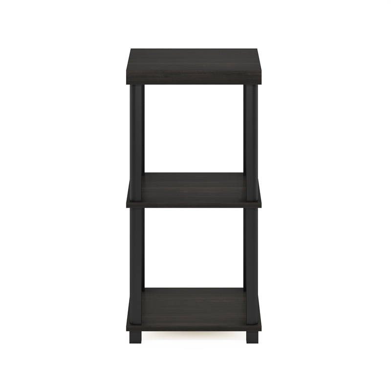 Furinno TURN-N-TUBE CLASSIC 3-Tier End Table in Side Table in Espresso/Black