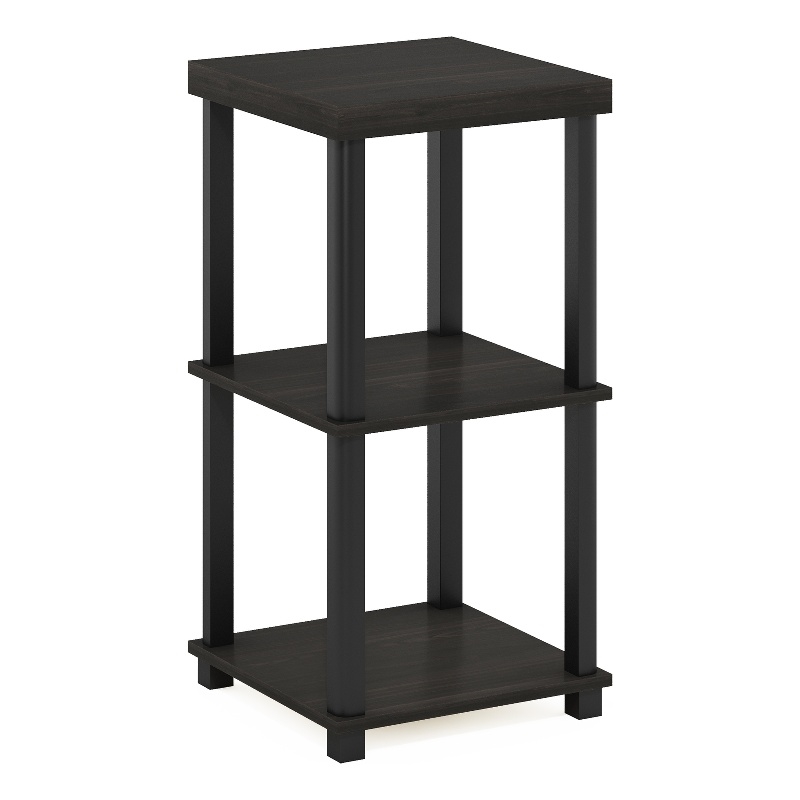 Furinno TURN-N-TUBE CLASSIC 3-Tier End Table in Side Table in Espresso/Black