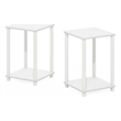 Furinno TURN-N-TUBE Haydn End Table in White/White in Set of 2