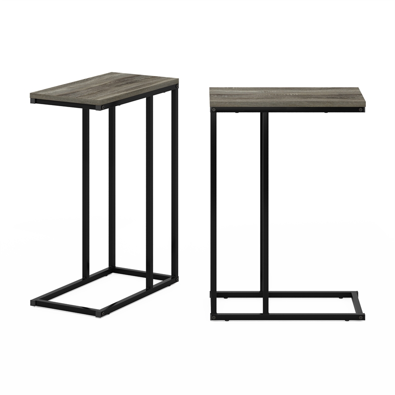 Furinno CAMNUS Modern Living Sofa Side Table in French Oak Grey in Set of 2