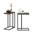 Furinno CAMNUS Modern Living Sofa Side Table in French Oak Grey in Set of 2