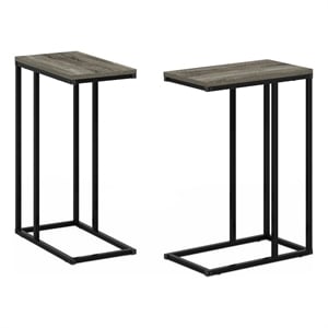 Furinno CAMNUS Modern Living Sofa Side Table in French Oak Grey in Set of 2