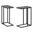 Furinno CAMNUS Modern Living Sofa Side Table in French Oak Grey in Set of 2