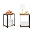 Furinno SIMPLISTIC Industrial Metal Frame End Table in 2-Pack in Amber Pine