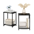 Furinno SIMPLISTIC Industrial Metal Frame End Table in 2-Pack in Espresso