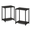 Furinno SIMPLISTIC Industrial Metal Frame End Table in 2-Pack in Espresso