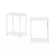 Furinno SIMPLISTIC Industrial Metal Frame End Table in 2-Pack in White/White