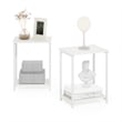 Furinno SIMPLISTIC Industrial Metal Frame End Table in 2-Pack in White/White