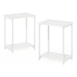 Furinno SIMPLISTIC Industrial Metal Frame End Table in 2-Pack in White/White