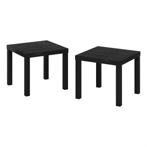 Furinno CLASSIC Homey Square Side Table in Set of 2 in Black
