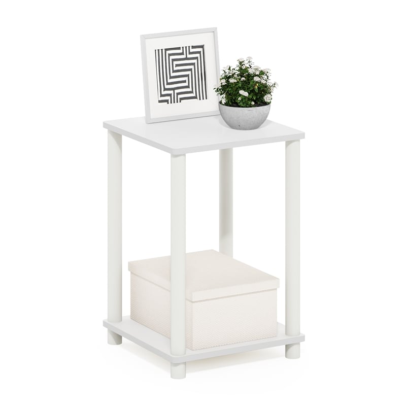 Furinno TURN-N-TUBE Haydn End Table in White/White