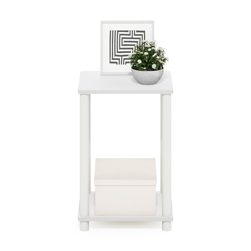 Furinno TURN-N-TUBE Haydn End Table in White/White