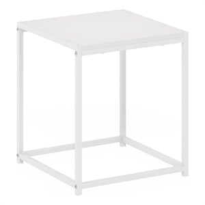 Furinno CAMNUS Modern Living End Table in Solid White/White