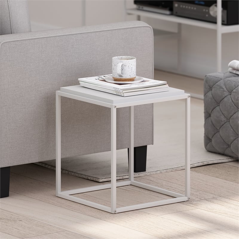 Furinno MORETTI Modern Lifestyle Stackable Shelf in 1-Tier in Solid White/White
