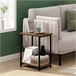 Furinno SIMPLISTIC Industrial Metal Frame End Table in 1-Pack in Amber Pine