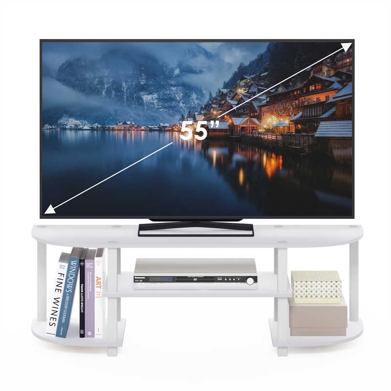 Furinno 11058WH Turn-S-Tube Wide TV Entertainment Center in White