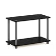 Furinno TURN-N-TUBE 2-Tier No Tools Tube Shelf/End Table in Black/Grey